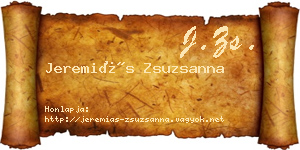Jeremiás Zsuzsanna névjegykártya