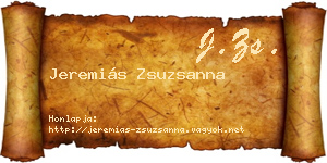 Jeremiás Zsuzsanna névjegykártya